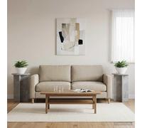 Kaloriko Support de Plante Gris béton en Bois d'ingénierie 2 pcs, Ø40 x 60 cm, Usage intérieur, pour Pot, Plante Fleur Tomate Rosier Lierre Vigne, Style Moderne
