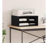 Kaloriko Support d'imprimante noir aspect chêne - En bois - 49 x 40 x 22,5 cm - Avec surface de rangement et espace de rangement - Idéal pour le bureau à domicile pour un rangement ordonné