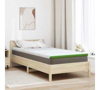 Kaloriko Surmatelas Blanc et Vert 90 x 190 cm, Tissu Jacquard en Polyester, Mousse a memoire de Forme, Confort Matelasse pour lit, Usage Interieur, Entretien Facile