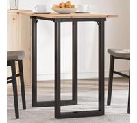 Kaloriko Table à Manger en Bois de pin Massif avec Cadre en O Acier Enduit de Poudre, 80 x 50 x 75,5 cm, Meuble Salle Cuisine Salon séjour pour Repas Famille intérieur