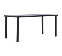 Kaloriko Table à Manger Noir et Gris béton 160 x 80 x 75 cm MDF métal, Table Manger pour Repas, Meuble Salle Cuisine Salon séjour, Style Industriel pour Espace Famille et réception