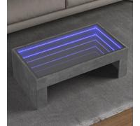 Kaloriko Table basse avec LED Infinity Gris béton 90 x 50 x 30 cm Matériau bois Table de salon moderne Design durable Utilisation polyvalente