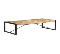 Kaloriko Table Basse Bois de manguier Brut 180x90x40 cm avec Pieds en Acier Noir Industriel, Meuble de Salon, canapé, Rangement, Plateau Robuste et Design Unique