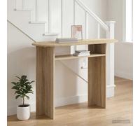 Kaloriko Table console en chêne Sonoma 100 x 39,5 x 75 cm étroite polyvalente peu encombrante pour couloir, salon, entrée avec étagère de rangement et aspect moderne et élégant