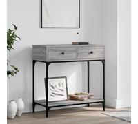 Kaloriko Table console grise Sonoma 75 x 34,5 x 75 cm avec tiroir et étagère d'espace de rangement pour couloir, salon, bureau, moderne, peu encombrant, robuste, stable