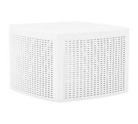Kaloriko Table d'appoint Blanc en Plastique résistant 54x54x36,5 cm avec Rangement pour extérieur terrasse Balcon Patio idéal pour Repas Pique-Nique et aménager Salon Jardin