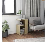 Kaloriko Table d'appoint chêne Sonoma en Bois d'ingénierie 36x30x56 cm avec Rangement, Console gigogne Pliant pour Salon, Chambre, Bureau, Coin et entrée, Support Moderne