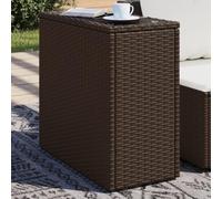 Kaloriko Table d'appoint de Jardin en résine tressée Marron avec Dessus en Verre trempé, Dimensions 58x27,5x55,5 cm, Table extérieure Stable pour terrasse, Balcon, Patio ou Piscine Repas et apéritif