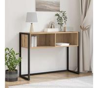 Kaloriko Table d'appoint en Bois d'ingénierie Chêne Artisan 100 x 36 x 75 cm avec Rangement, Plateau Robuste et Pieds en Acier pour Salon Bureau Chambre et entrée