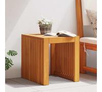 Kaloriko Table d'appoint en Teck Massif Huile Naturelle 43 x 36 x 40 cm pour terrasse Balcon Jardin Patio Salon extérieur Durable Stable Polyvalente