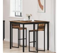 Kaloriko Table de Bar Debout en Bois d ingénierie, métal Stable, Format rectangulaire 110 x 110 x 105 cm, Meuble Salle Cuisine Salon séjour, Usage intérieur, Repas et réception