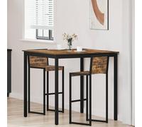 Kaloriko Table de Bar Debout rectangulaire en Bois d'ingénierie et métal 110 x 110 x 105 cm, Table Manger pour Repas, Meuble Salle Cuisine Salon séjour, Style Industriel Gain Place