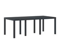 Kaloriko Table de Jardin Anthracite en polyrotin 200 x 100 x 73 cm avec Plateau résistant Stable pour Repas en extérieur sur terrasse Balcon Piscine