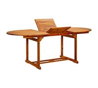 Kaloriko Table de Jardin en Bois d'acacia Massif Finition à l'huile Extensible 150-200x100x75 cm Pliable pour extérieur terrasse Balcon Patio Repas Convivial