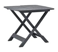 Kaloriko Table de jardin pliable en plastique anthracite - 79 x 72 x 70 cm - Stable - Résistant aux intempéries - Peu encombrant - Pour terrasse, balcon, extérieur, camping et pique-nique - Table