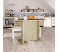 Kaloriko Table de Salle à Manger chêne Sonoma 110 x 60 x 75 cm aggloméré Meuble Salle Cuisine Salon séjour rectangulaire pour Espace Famille Repas réception