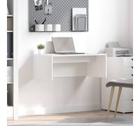 Kaloriko Table murale blanche 80 x 45 x 30 cm en bois pour bureau à domicile, ordinateur portable, PC, avec plateau pliable et design ergonomique pour les petits espaces et un travail peu encombrant