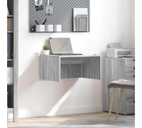 Kaloriko Table murale en bois Sonoma gris 60 x 45 x 30 cm Bureau PC ordinateur portable poste de travail pour bureau à domicile Secrétaire peu encombrant avec aspect moderne et clair