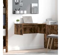 Kaloriko Table murale en chêne fumé 80 x 45 x 30 cm - Bureau peu encombrant pour bureau à domicile, PC, ordinateur portable, secrétaire ergonomique avec étagère, idéal pour chambre, bureau