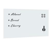 Kaloriko Tableau magnétique mural en verre - 120 x 60 cm - Blanc - Magnétique et effaçable - Avec porte-stylos - Peut être utilisé comme tableau blanc et tableau mémo pour bureau, école, bureau à