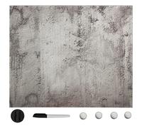 Kaloriko Tableau magnétique mural en verre trempé - 40 x 40 cm - Effaçable - Avec porte-stylos et 4 aimants - Pour bureau, maison, école, réunion, salle de conférence