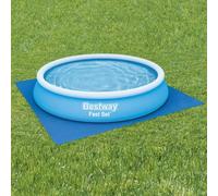 Kaloriko Tapis de Sol de Piscine Bestway Flowclear en polyéthylène Bleu 396 x 396 cm, Protection pour Piscine Hors Sol, Compatible Fast Set Steel Pro Steel Pro Max Hydrium