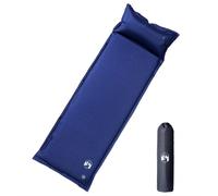 Kaloriko Tapis isolant auto-gonflant avec coussin, bleu marine, 190 x 64 x 3 cm, 1 personne, capacité de charge de 200 kg, tapis de camping, tapis thermique, tapis de sommeil, pliable, imperméable