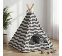 Kaloriko Teepee pour Animaux de Compagnie avec Coussin 40 x 40 x 50 cm, Panier lit Coussin Chat Chaton, Corbeille Niche hamac Igloo, abri intérieur Maison, Lavable, Moelleux, Douillet