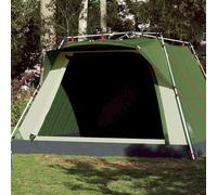 Kaloriko Tente de Camping Cabine 4 Personnes Verte en Polyester avec système à libération Rapide, Ventilation moustiquaire, Double Porte, Arceau en Aluminium
