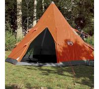 Kaloriko Tente de camping tipi pour 4 personnes, orange, imperméable, avec connexion E en polyester, coupe-vent, respirante, transport facile avec sac de transport, pour camping, randonnée