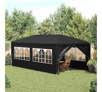 Kaloriko Tente de fête 3 x 6 m anthracite avec protection UV, tente d'extérieur imperméable, structure en acier stable, tonnelle pliable pour jardin, terrasse, camping, événement, barbecue et