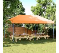 Kaloriko Tente de réception Pliable escamotable Orange, Barnum de Jardin 580 x 292 x 315 cm, Toit en Toile Oxford PVC, Structure Acier, 12 piquets, 6 Cordes, pour Mariage fête Barbecue terrasse Patio