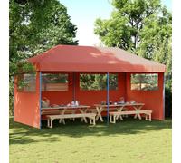 Kaloriko Tente de Reception Pliante Retractable, auvent abri de Jardin 580 x 292 x 315 cm, chapiteau en Acier avec 3 parois laterales, Protection Soleil Pluie pour Fete, terrasse, Patio, Balcon