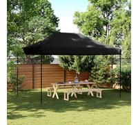 Kaloriko Tente de Reception Pliante Retractable Noire 440 x 292 x 315 cm, auvent Barnum chapiteau kiosque pergola, abri Jardin terrasse Patio Balcon, Protection Pluie Soleil Ombre
