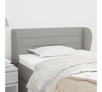 Kaloriko Tête de lit avec Oreilles Gris Clair en Tissu 93x23x78/88 cm, tête de lit Seule rembourrée avec Mousse, Design élégant pour Chambre, Pied en Bois Stable, Soutien Dos Ajustable