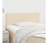 Kaloriko Tête de lit en tissu crème 90 x 5 x 78/88 cm - Hauteur réglable - Rembourrage pour lit simple - Design robuste avec pieds en bois - Idéal pour lire et regarder la télévision