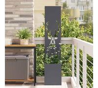 Kaloriko Toile brise-vue de jardin, anthracite, 32 x 32 x 150 cm, avec incrustations décoratives, cadre en acier, surface mate, résistante aux intempéries, pour terrasse, jardin et balcon