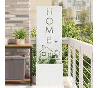 Kaloriko Toile brise-vue de jardin blanche 50 x 150 cm en acier laminé à froid avec incrustations décoratives, résistante aux intempéries pour terrasse et jardin, surface mate pour une intimité sans
