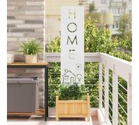 Kaloriko Toile brise-vue de jardin blanche en acier laqué mat 32 x 140 cm avec inserts décoratifs pour terrasse et jardin, brise-vue résistant aux intempéries pour une atmosphère privée et élégante