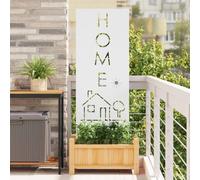 Kaloriko Toile brise-vue de jardin blanche en acier laqué mat 50 x 140 cm avec incrustations décoratives, résistante aux intempéries, facile à installer pour terrasse et jardin comme brise-vue privé
