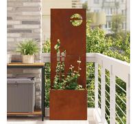 Kaloriko Toile brise-vue de jardin rouillée en acier résistant aux intempéries 50 x 32 x 150 cm avec incrustations décoratives pour terrasse et balcon, surface mate pour des reflets de lumière