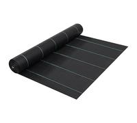Kaloriko Toile de paillage Noir 2 x 150 m en polypropylène 60 g m2, géotextile Feutre bache paillage Anti Mauvaise Herbe, Drainage Permeable Sol Jardin Potager Serre terrasse Allee Gravier
