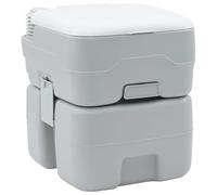 Kaloriko Toilettes de camping grises et blanches en polyéthylène 41,5 x 36,5 x 42 cm Toilettes de voyage portables pour camping, festival, camping-car et situations d'urgence avec réservoir étanche