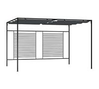 Kaloriko Tonnelle avec toit extensible, 4 x 3 x 2,3 m, anthracite, 180 g/m², polyester, imperméable, protection UV, stable, pour jardin, terrasse, extérieur, fête, barbecue, ombre