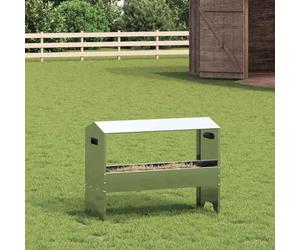 Kaloriko Trough d'alimentation pour Le bétail en Acier galvanisé Argent, 79 x 35 x 62 cm, 15 kg, Usage intérieur extérieur, Durable et résistant aux intempéries pour Ferme et enclos