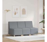 Kaloriko Unité de Sofa modulaire sans accoudoirs Gris Clair en Tissu Polyester 3 pièces 55x55 cm siège Confortable Design Moderne Convertible modulable Salon séjour Bureau
