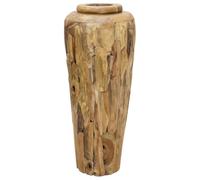 Kaloriko Vase décoratif en Bois de Teck Massif 40 x 100 cm, Coupe irrégulière, Finition huilée, Style Rustique pour Jardin terrasse Salon, décoration intérieur Durable