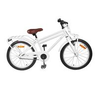 Kaloriko Vélo pour enfant 20" blanc pour 6 à 11 ans avec cadre en acier, garde-boue, sonnette et frein à rétropédalage, deux roues robustes pour la ville, les loisirs, l'extérieur et le terrain