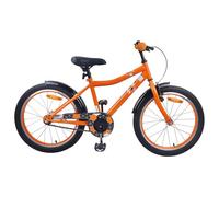 Kaloriko Vélo pour enfant de 18 pouces - Pour enfants de 5 à 7 ans - Cadre en acier orange - Siège réglable - Guidon avec frein, garde-boue, sonnette pour route, terrain, loisirs et aventures en plein