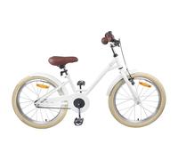 Kaloriko Vélo pour enfant de 22 pouces en acier blanc avec frein à rétropédalage et sonnette, pour 7-12 ans, poids léger de 11,8 kg, avec garde-boue, support et réflecteurs, idéal pour les loisirs et